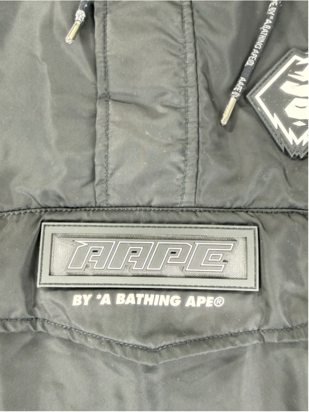 Aape By A Bathing Ape Men's Large Black Pullover Anorak Jacket - Picture 12 of 16